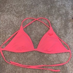 Coral pink Roxy Triangle bikini top